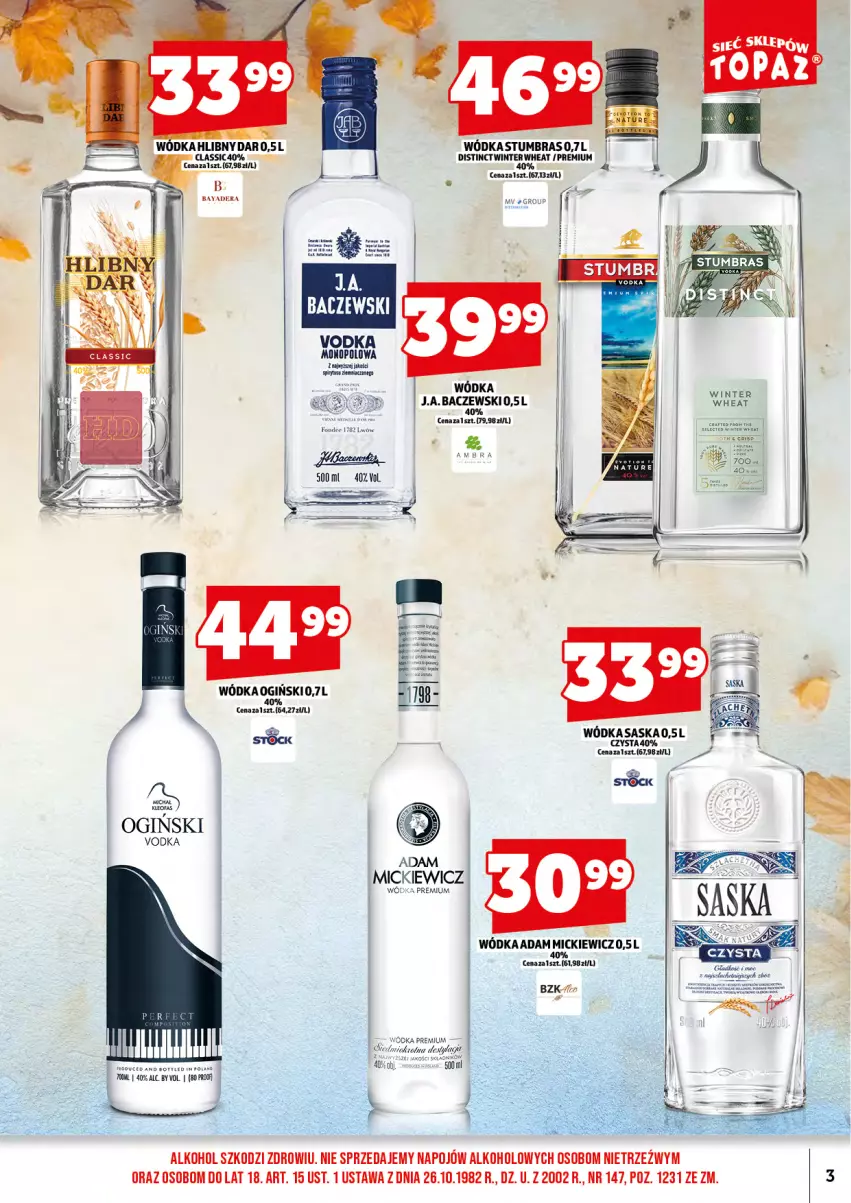 Gazetka promocyjna Topaz - Gazetka - ważna 01.10 do 16.10.2025 - strona 5 - produkty: Fa, LANA, Ogiński, Saska, Wódka