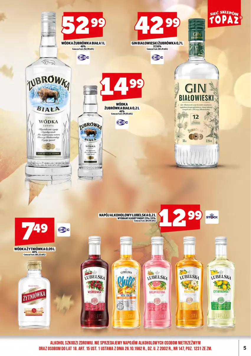 Gazetka promocyjna Topaz - Gazetka - ważna 01.10 do 16.10.2025 - strona 7 - produkty: Gin, Napój, Wódka