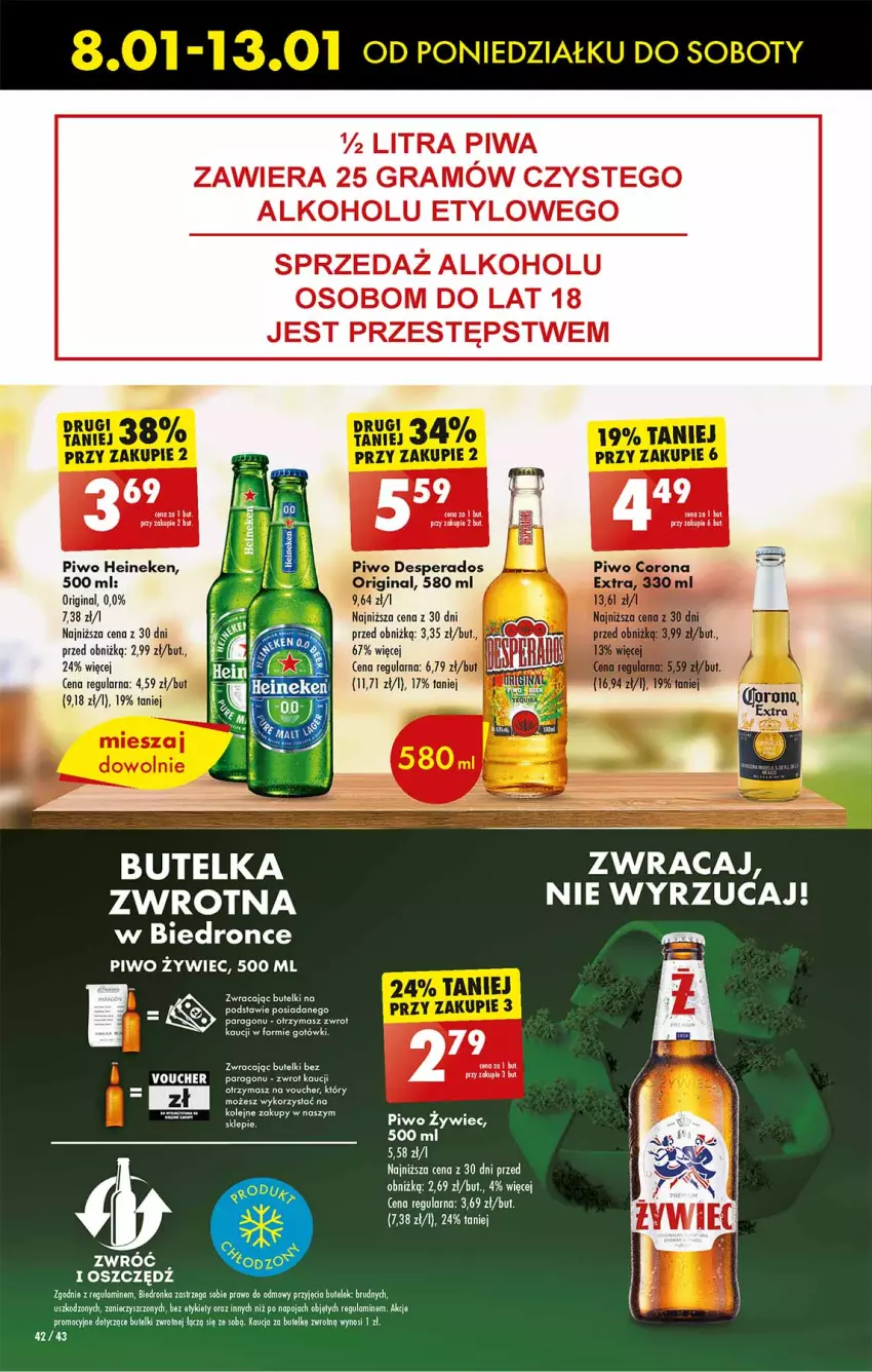 Gazetka promocyjna Biedronka - Od poniedzialku - ważna 08.01 do 13.01.2024 - strona 46 - produkty: Desperados, Fa, Gin, Gra, Heineken, Olej, Piwa, Piwo, Por