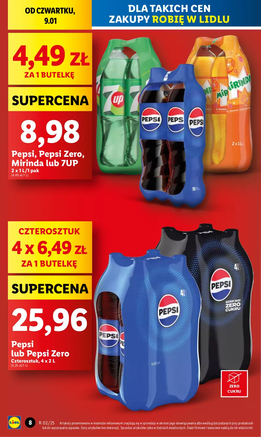 Gazetka promocyjna Lidl - GAZETKA - ważna 09.01 do 11.01.2025 - strona 8 - produkty: 7up, Mirinda, Pepsi