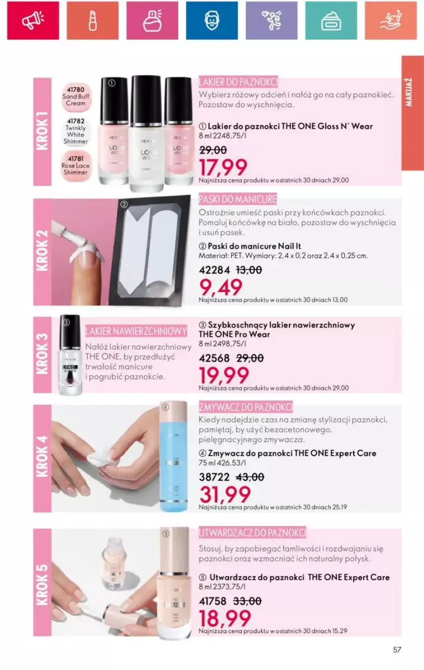 Gazetka promocyjna Oriflame - ważna 16.04 do 06.05.2024 - strona 122 - produkty: Cień, Lakier, Lakier do paznokci, Mięta, Pasek, The ONE, Zmywacz do paznokci