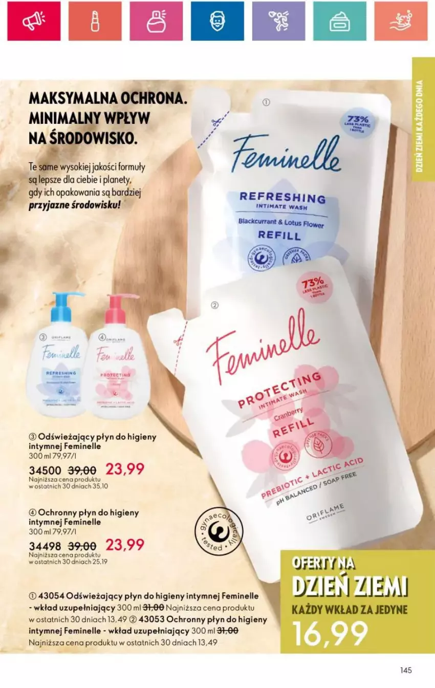 Gazetka promocyjna Oriflame - ważna 16.04 do 06.05.2024 - strona 52 - produkty: Feminelle, Lack, Płyn do higieny intymnej