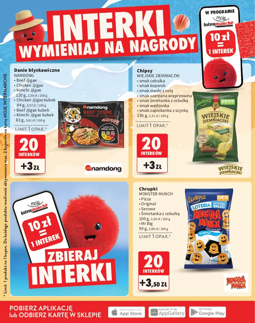 Gazetka promocyjna Intermarche - Katalog nagród Moje Intermarche - ważna 02.07 do 02.09.2026 - strona 10 - produkty: Chipsy, Chrupki, Gin, Kubek, Masło, Monster Munch, Pizza, Ser, Wieprzowina, Zapiekanka