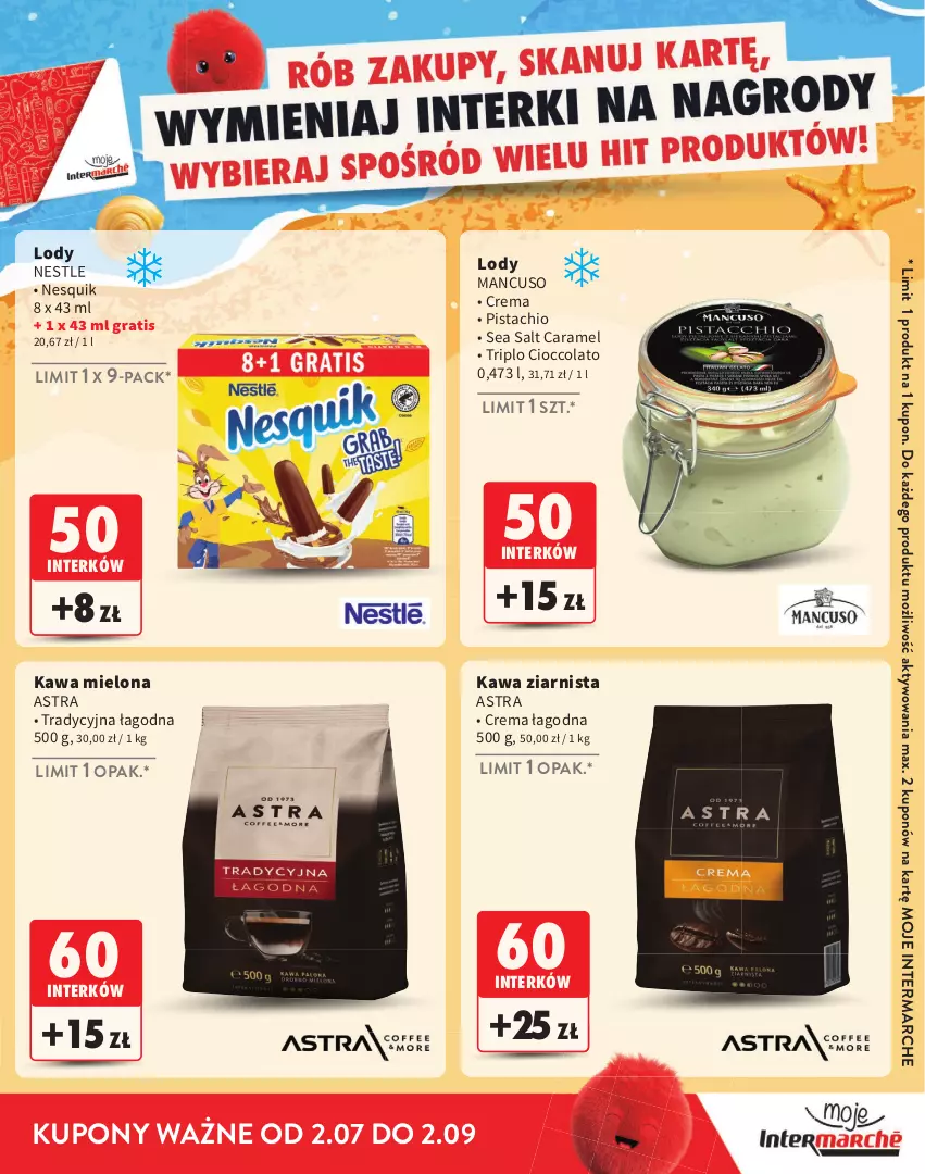 Gazetka promocyjna Intermarche - Katalog nagród Moje Intermarche - ważna 02.07 do 02.09.2026 - strona 19 - produkty: Gra, Kawa, Kawa mielona, Kawa ziarnista, Lody, Nesquik