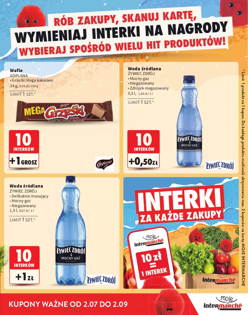 Gazetka promocyjna Intermarche - Katalog nagród Moje Intermarche - ważna 02.07 do 02.09.2026 - strona 3 - produkty: Goplana, Grześki, Kakao, LANA, Mus, Wafle, Woda