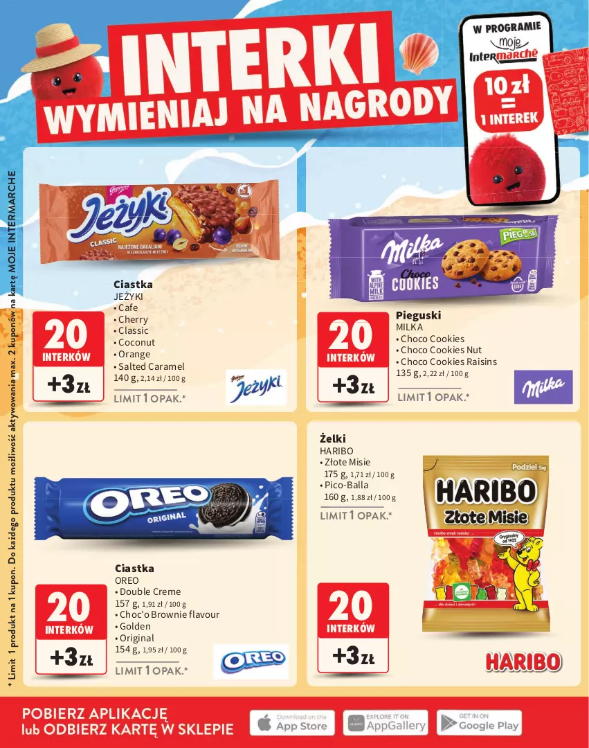 Gazetka promocyjna Intermarche - Katalog nagród Moje Intermarche - ważna 02.07 do 02.09.2026 - strona 8 - produkty: Brownie, Ciastka, Gin, Haribo, Jeżyki, Milka, Oreo, Pico-Balla