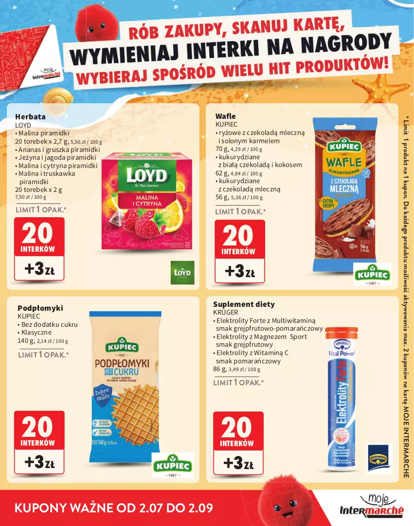 Gazetka promocyjna Intermarche - Katalog nagród Moje Intermarche - ważna 02.07 do 02.09.2026 - strona 9 - produkty: Ananas, Grejpfrut, Herbata, Kokos, Kupiec, Loyd, Magnez, Piec, Por, Ryż, Sport, Suplement diety, Wafle