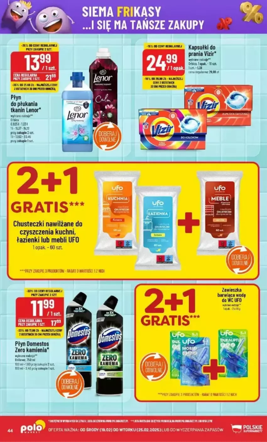 Gazetka promocyjna PoloMarket - ważna 19.02 do 25.02.2025 - strona 39 - produkty: BIC, Chusteczki, Domestos, Fa, Lenor, Płyn do płukania, Puf