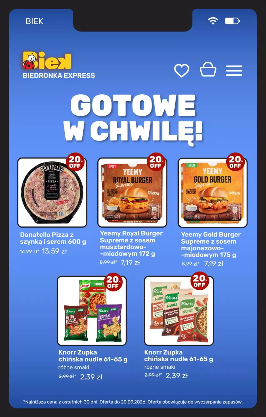 Gazetka promocyjna Biedronka - BIEK - ważna 18.09 do 25.09.2026 - strona 13 - produkty: Burger, Knorr, Majonez, Pizza, Ser, Sos