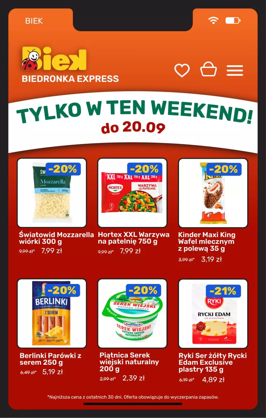Gazetka promocyjna Biedronka - BIEK - ważna 18.09 do 25.09.2026 - strona 4 - produkty: Ser