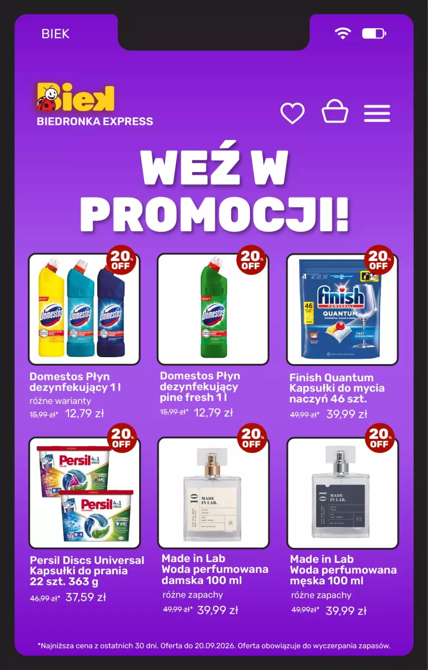 Gazetka promocyjna Biedronka - BIEK - ważna 18.09 do 25.09.2026 - strona 8 - produkty: Domestos, Finish, Kapsułki do prania, Perfum, Persil, Woda, Woda perfumowana