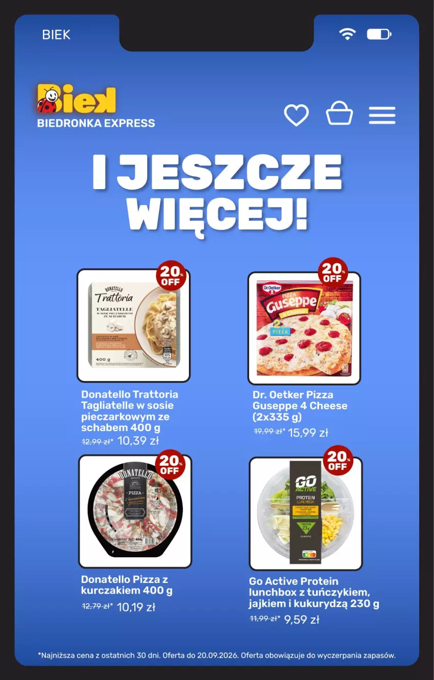 Gazetka promocyjna Biedronka - BIEK - ważna 18.09 do 25.09.2026 - strona 9 - produkty: Dr. Oetker, Kurczak, Pizza, Sos, Tagliatelle, Tuńczyk