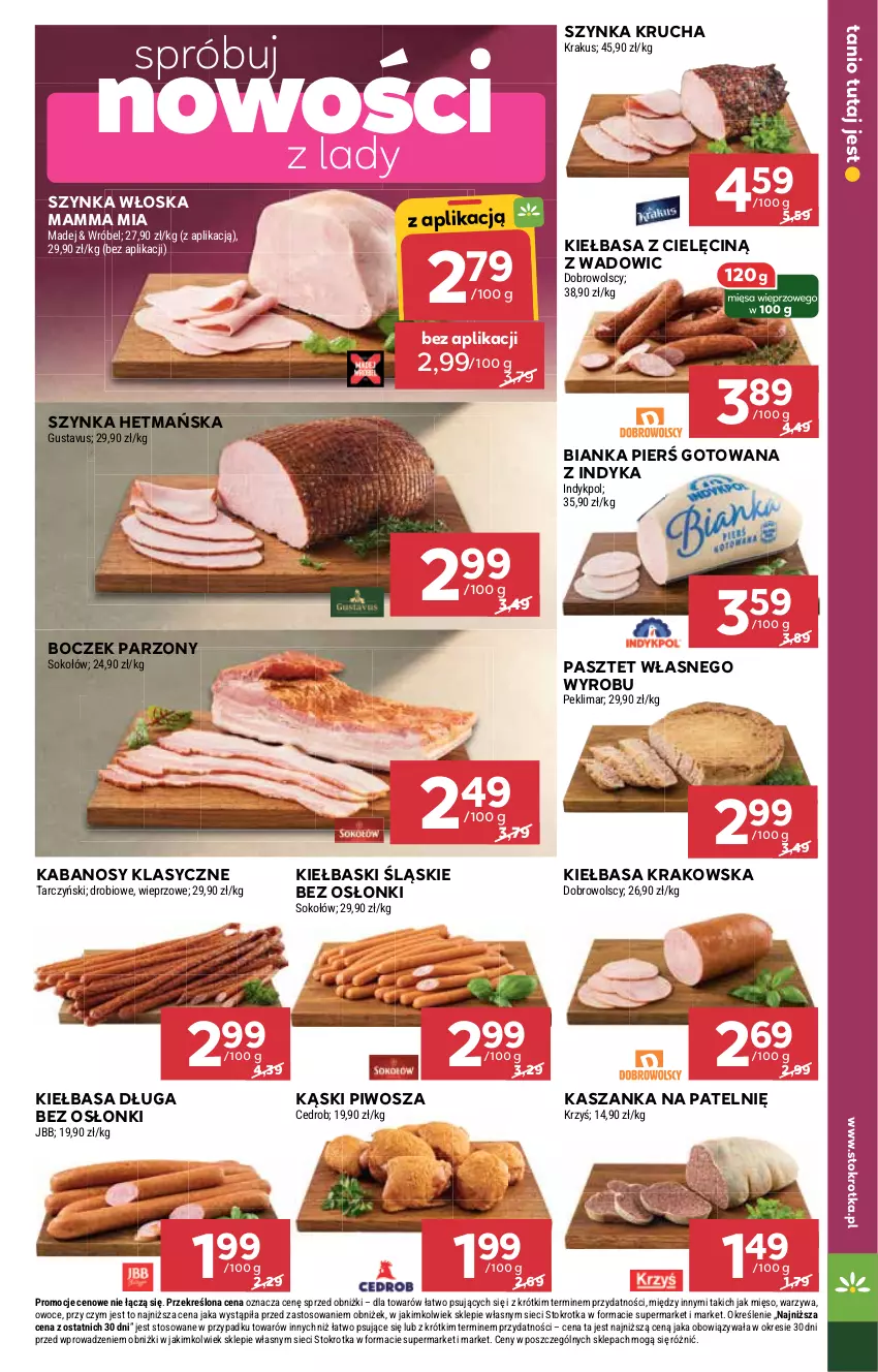 Gazetka promocyjna Stokrotka - Supermarket - ważna 29.12.2025 do 07.01.2026 - strona 17 - produkty: Bianka, Boczek, Kabanos, Kasza, Kaszanka, Kiełbasa, Kiełbasa krakowska, Kiełbaski śląskie, Krakus, Mięso, Owoce, Pasztet, Piwo, Sok, Sokołów, Szynka, Tarczyński, Warzywa