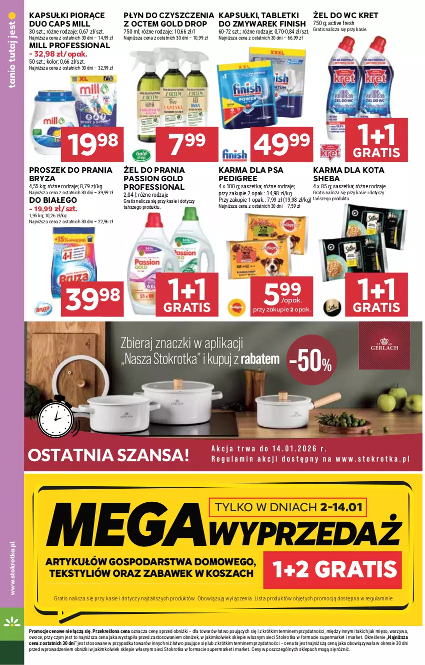 Gazetka promocyjna Stokrotka - Supermarket - ważna 29.12.2025 do 07.01.2026 - strona 35 - produkty: Bryza, Finish, Gra, Kosz, Kret, Mięso, Owoce, Pedigree, Proszek do prania, Sheba, Tablet, Warzywa