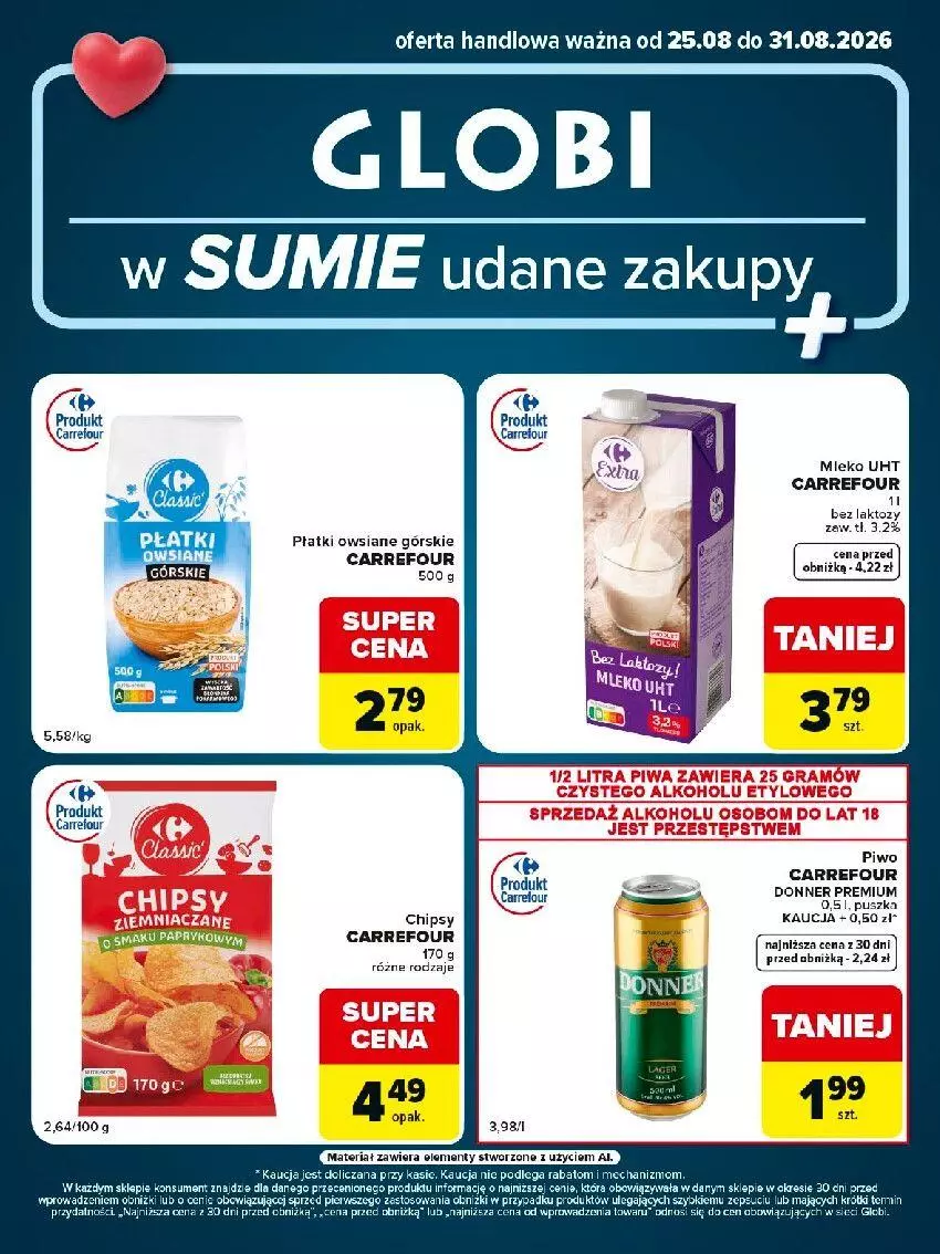 Gazetka promocyjna Carrefour - Gazetka Globi w SUMIE udane zakupy - ważna 25.08 do 31.08.2026 - strona 2 - produkty: Chipsy, Płatki owsiane