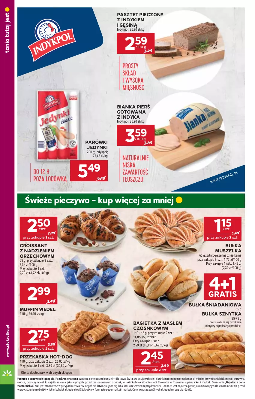 Gazetka promocyjna Stokrotka - Supermarket - ważna 02.10 do 08.10.2025 - strona 14 - produkty: Bagietka, Bianka, Bułka, Croissant, Danio, Gra, Mięso, Mus, Owoce, Parówki, Pasztet, Piec, Pieczywo, Warzywa