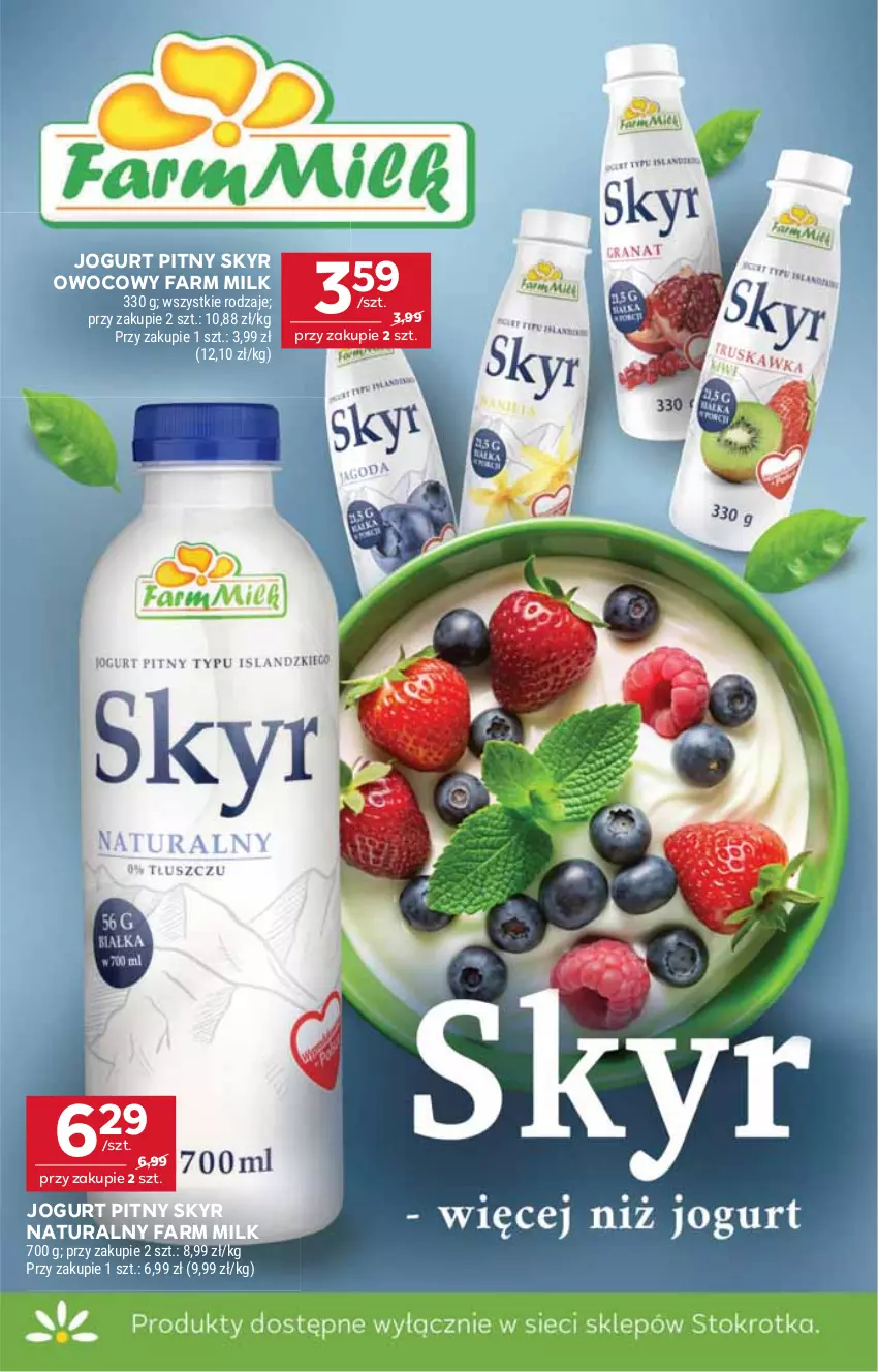 Gazetka promocyjna Stokrotka - Supermarket - ważna 02.10 do 08.10.2025 - strona 18 - produkty: Fa, Farm Milk, Jogurt, Jogurt pitny