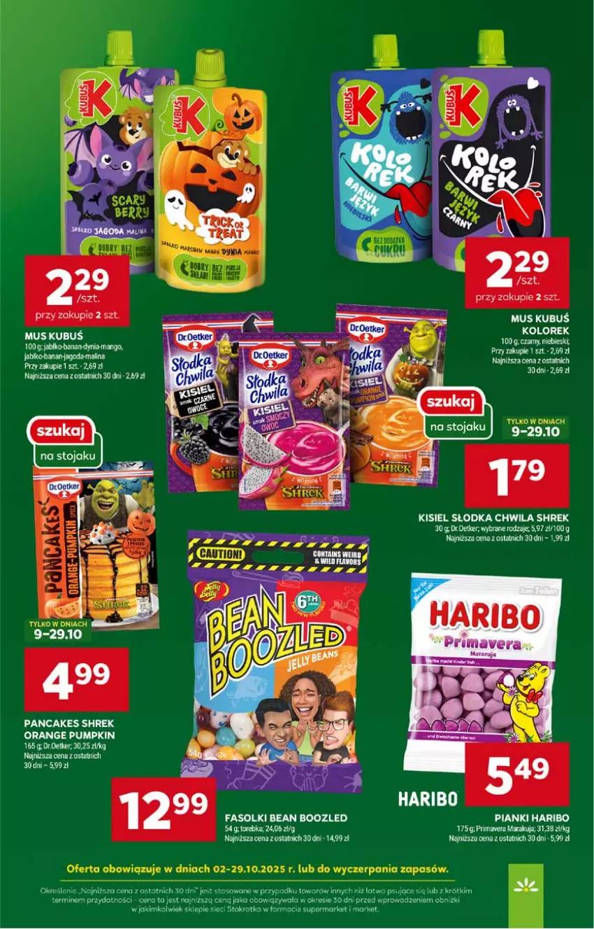 Gazetka promocyjna Stokrotka - Supermarket - ważna 02.10 do 08.10.2025 - strona 37 - produkty: Dr. Oetker, Fa, Haribo, Kisiel, Kubuś, Mus, Orka, Por, Słodka Chwila