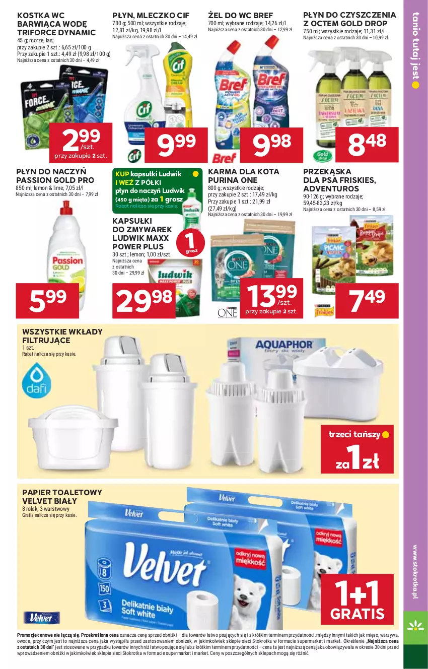 Gazetka promocyjna Stokrotka - Supermarket - ważna 02.10 do 08.10.2025 - strona 41 - produkty: Adventuros, Bref, Cif, Friskies, Gra, Ludwik, Mięso, Mięta, Mleczko, Owoce, Papier, Papier toaletowy, Pur, Purina, Velvet, Warzywa