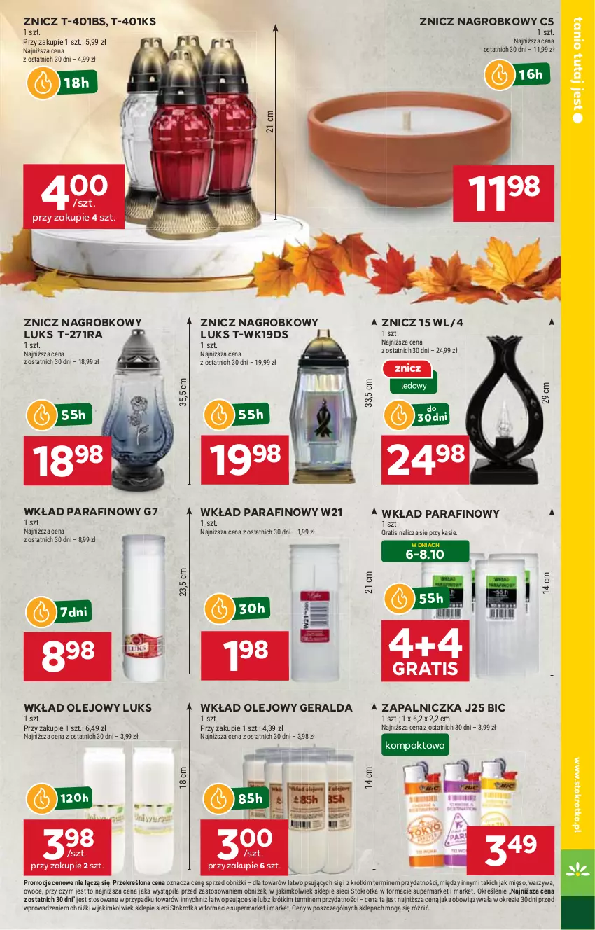 Gazetka promocyjna Stokrotka - Supermarket - ważna 02.10 do 08.10.2025 - strona 47 - produkty: BIC, Gra, Mięso, Olej, Owoce, Warzywa, Wkład olejowy, Zapalniczka, Znicz
