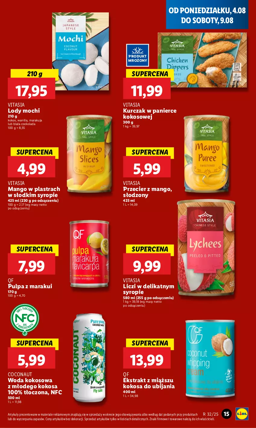 Gazetka promocyjna Lidl - GAZETKA - ważna 04.08 do 06.08.2025 - strona 19 - produkty: Czekolada, Kokos, Kurczak, Liczi, Lody, Mango, Syrop, Woda