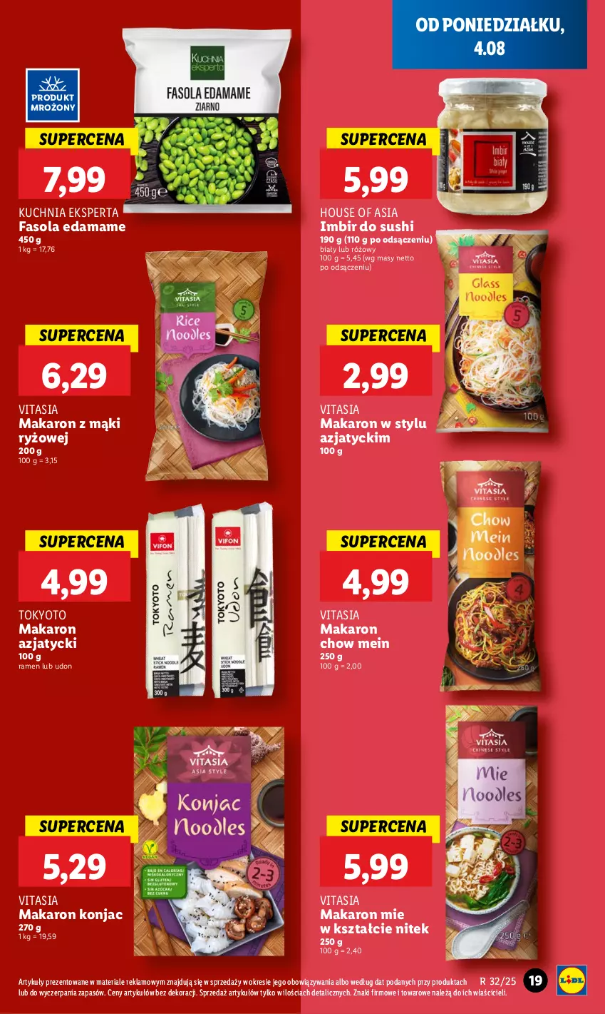 Gazetka promocyjna Lidl - GAZETKA - ważna 04.08 do 06.08.2025 - strona 23 - produkty: Edam, Fa, Fasola, House of Asia, Imbir, Kuchnia, Makaron, Ryż, Sushi