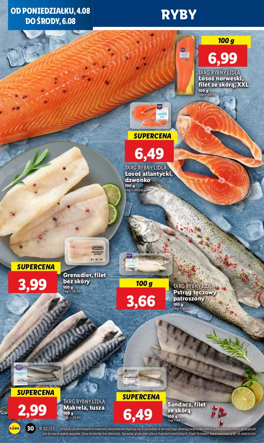 Gazetka promocyjna Lidl - GAZETKA - ważna 04.08 do 06.08.2025 - strona 34 - produkty: Grenadier, Pstrąg, Pstrąg tęczowy, Sandacz, Tusz