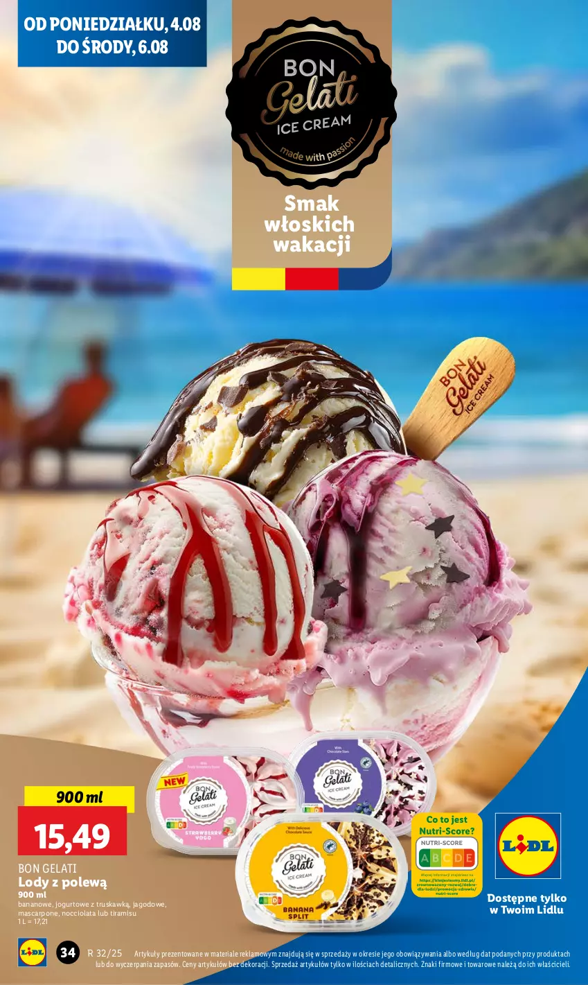 Gazetka promocyjna Lidl - GAZETKA - ważna 04.08 do 06.08.2025 - strona 40 - produkty: Jogurt, Lody, Mascarpone