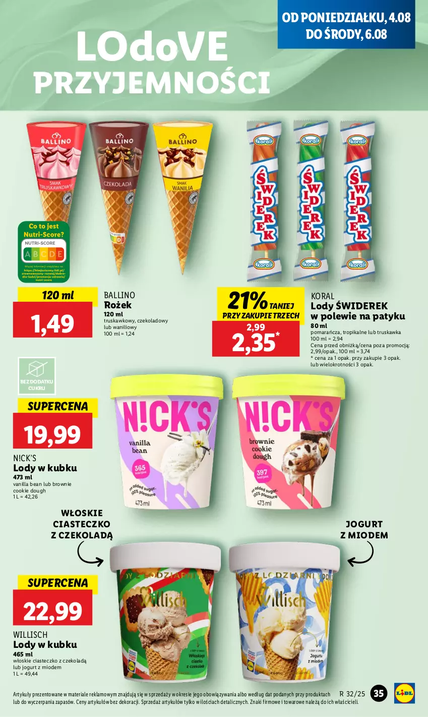 Gazetka promocyjna Lidl - GAZETKA - ważna 04.08 do 06.08.2025 - strona 41 - produkty: Brownie, Dove, Jogurt, Lody