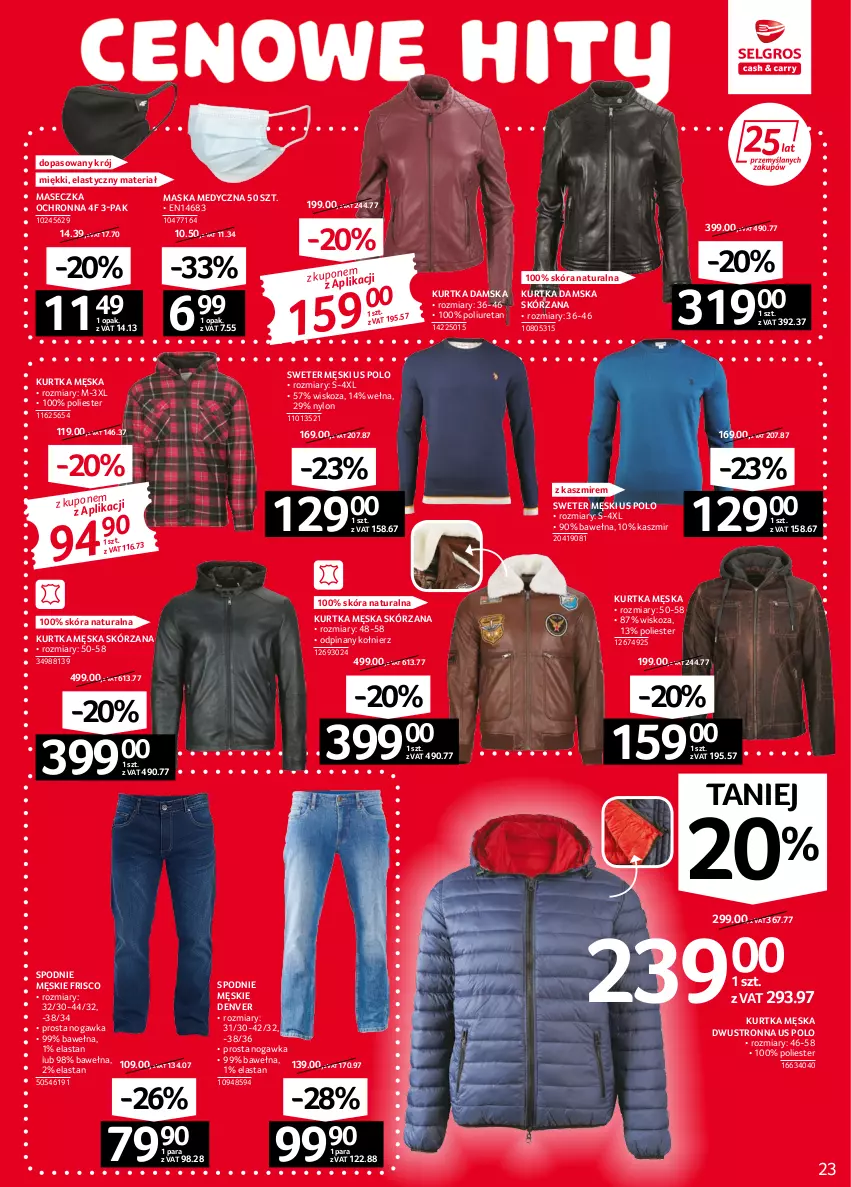 Gazetka promocyjna Selgros - Oferta przemysłowa - ważna 08.09 do 21.09.2022 - strona 23 - produkty: Kurtka, Maska, Maska medyczna, Spodnie, Sweter, Wełna