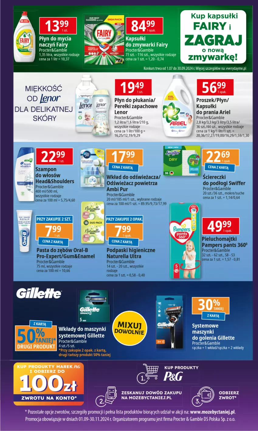 Gazetka promocyjna E Leclerc - ważna 17.09 do 28.09.2024 - strona 19 - produkty: Ariel, Fa, Fairy, Gillette, Gra, Lenor, Płyn do mycia, Płyn do płukania, Tera, Zmywarki