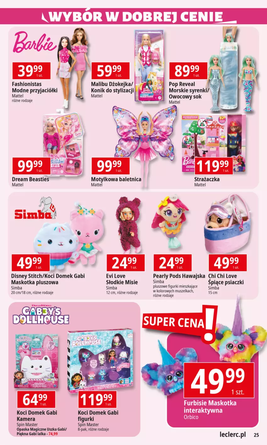 Gazetka promocyjna E Leclerc - ważna 17.09 do 28.09.2024 - strona 25 - produkty: BIC, Disney, Fa, Jaja, Kamera, Koc, Lalka, Malibu, Maskotka pluszowa, Mattel, Mus, Opaska, Sok, Tera