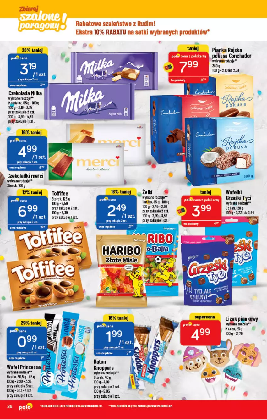 Gazetka promocyjna PoloMarket - Gazetka pomocyjna - ważna 09.03 do 15.03.2022 - strona 26 - produkty: Baton, Czekolada, Fa, Haribo, Knoppers, Merci, Milka, Princessa