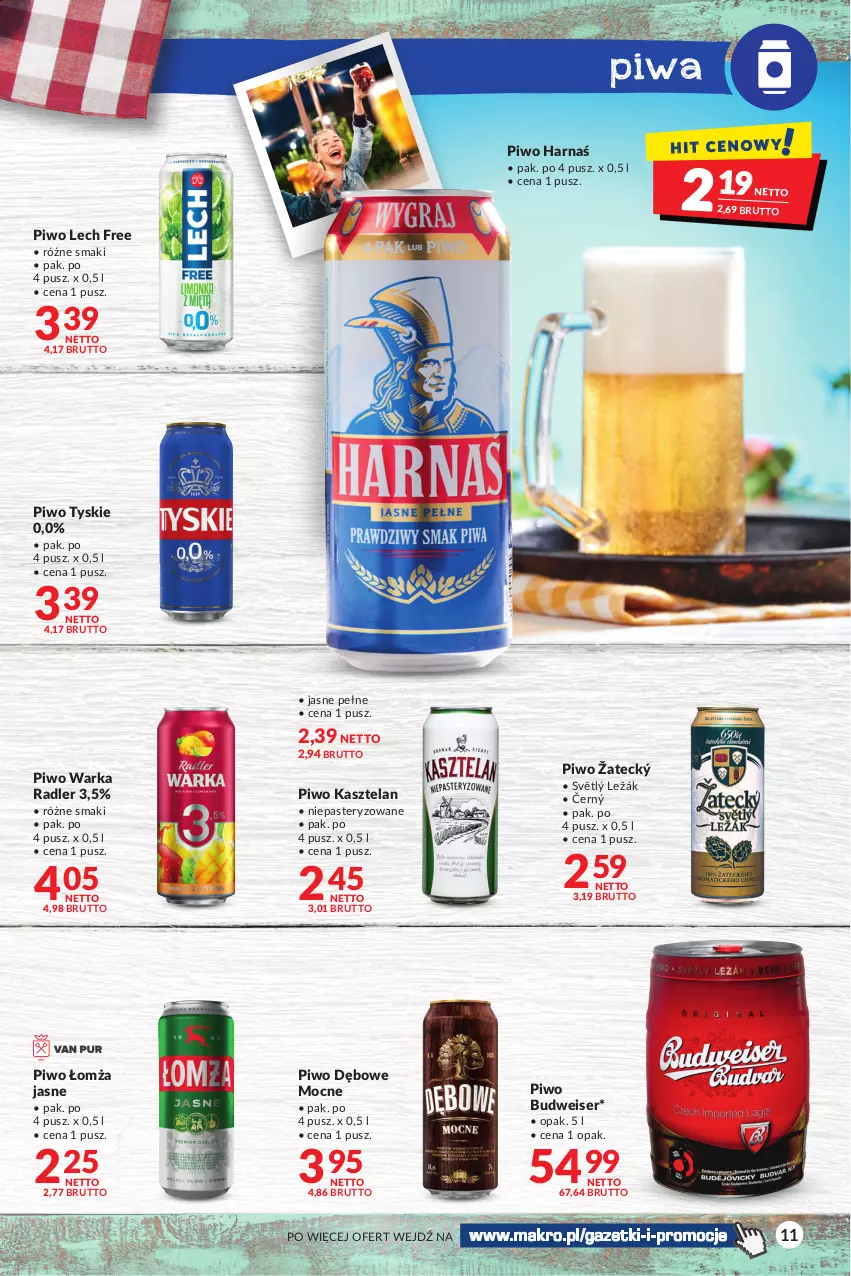 Gazetka promocyjna Makro - Sezon grillowy czas start! - oferta z alkoholem - ważna 18.04 do 30.04.2023 - strona 11 - produkty: Harnaś, Kasztelan, Piwa, Piwo, Radler, Ser, Tyskie, Warka