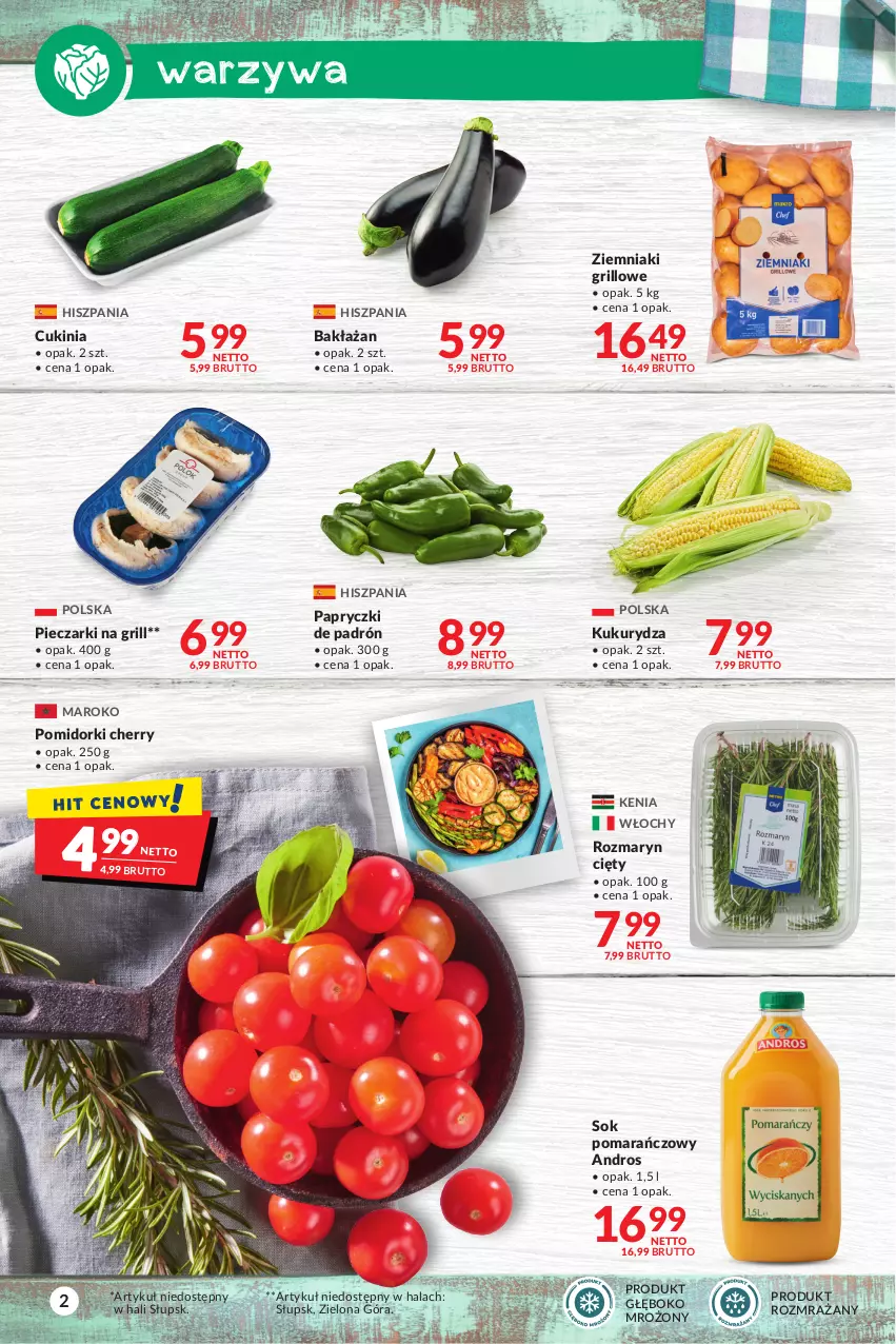 Gazetka promocyjna Makro - Sezon grillowy czas start! - oferta z alkoholem - ważna 18.04 do 30.04.2023 - strona 2 - produkty: Grill, Kukurydza, Piec, Pomidorki, Sok, Sok pomarańczowy, Warzywa, Ziemniaki