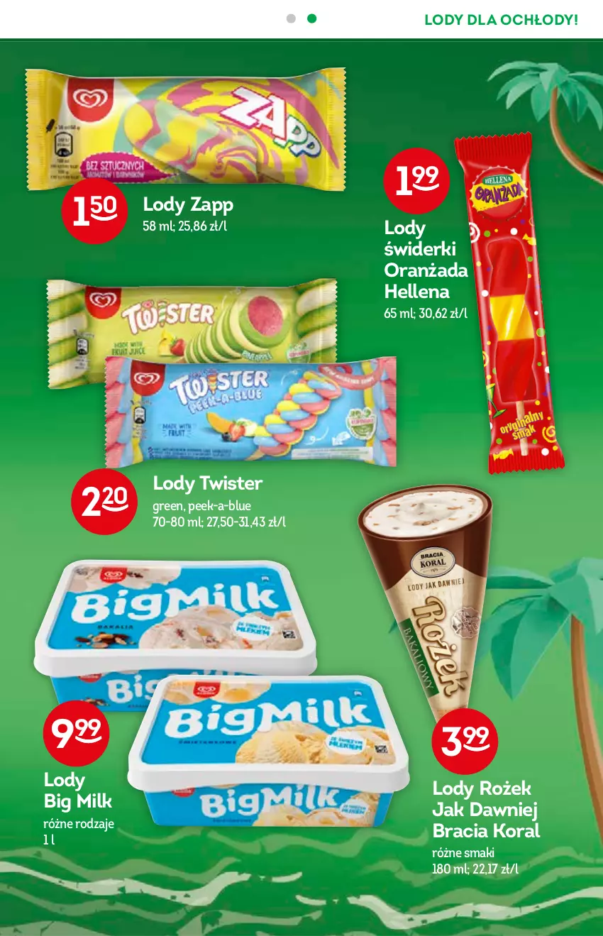 Gazetka promocyjna Żabka - ważna 23.06 do 06.07.2021 - strona 23 - produkty: Big Milk, Hellena, Lody, Oranżada