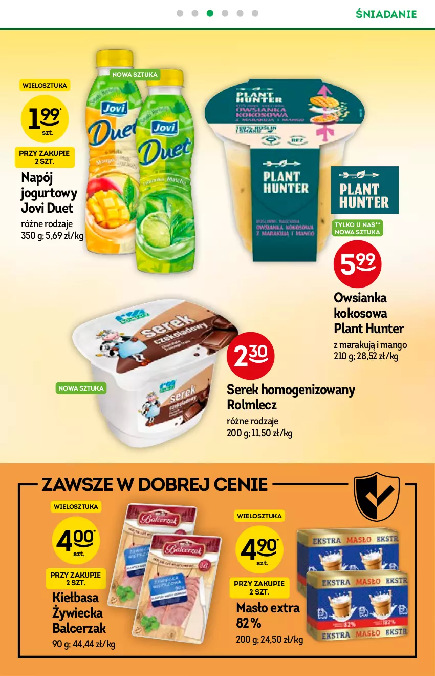 Gazetka promocyjna Żabka - ważna 23.06 do 06.07.2021 - strona 33 - produkty: Jogurt, Kiełbasa, Kokos, Mango, Masło, Napój, Napój jogurtowy, O nas, Owsianka, Rolmlecz, Ser, Serek, Serek homogenizowany