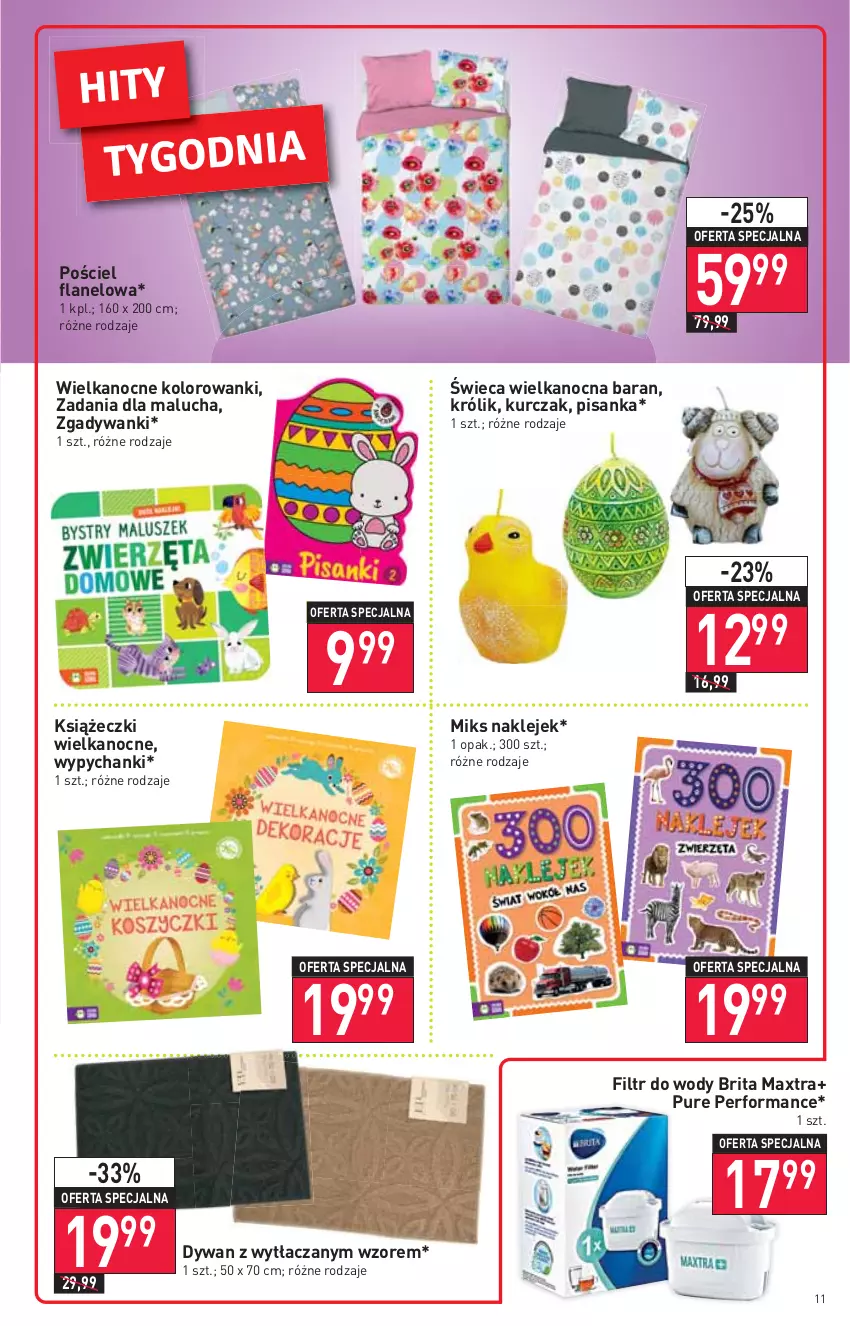 Gazetka promocyjna Stokrotka - Market - ważna 31.03 do 06.04.2022 - strona 11 - produkty: Brit, Brita, Brita Maxtra, Dywan, Klej, Królik, Kurczak, Pościel, Pościel flanelowa, Pur