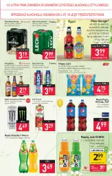 Gazetka promocyjna Stokrotka - Market - Gazetka - ważna od 06.04 do 06.04.2022 - strona 9 - produkty: Piwa, Piwo, Sok, Gra, 7up, Napój energetyczny, Chipsy, Mirinda, Warka, Salsa, Pepsi, Fortuna, Owoce, Lay’s, Napój, Lech Premium