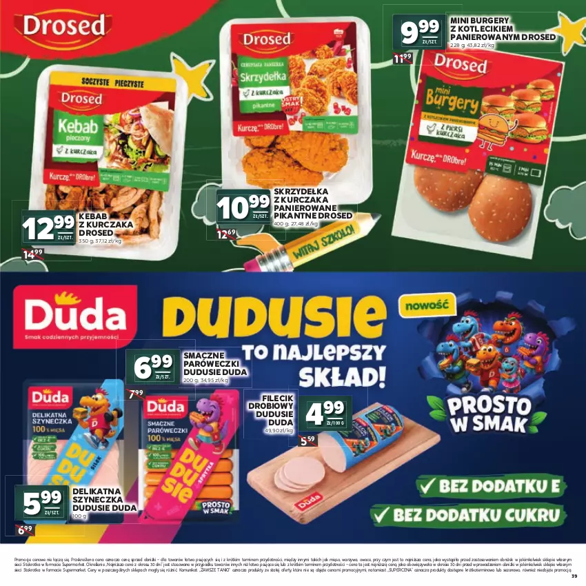 Gazetka promocyjna Stokrotka - Katalog Witaj Szkoło! - ważna 23.07 do 12.08.2026 - strona 39 - produkty: Burger, Duda, Kebab, Kurczak, Mięso, Owoce, Warzywa