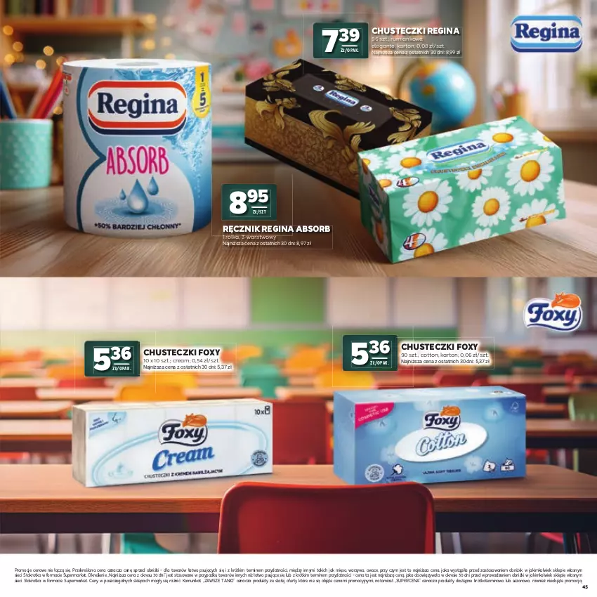 Gazetka promocyjna Stokrotka - Katalog Witaj Szkoło! - ważna 23.07 do 12.08.2026 - strona 45 - produkty: Chusteczki, Foxy, Gin, Mięso, Owoce, Ręcznik, Rum, Warzywa