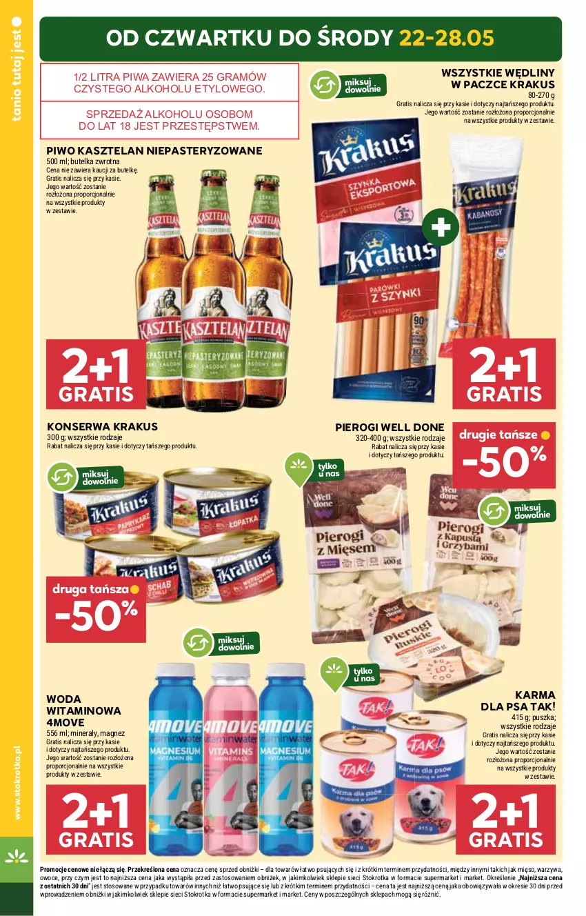 Gazetka promocyjna Stokrotka - Market - ważna 22.05 do 28.05.2025 - strona 2 - produkty: Gra, Kasztelan, Krakus, Magnez, Mięso, Owoce, Pierogi, Piwa, Piwo, Por, Ser, Warzywa, Woda
