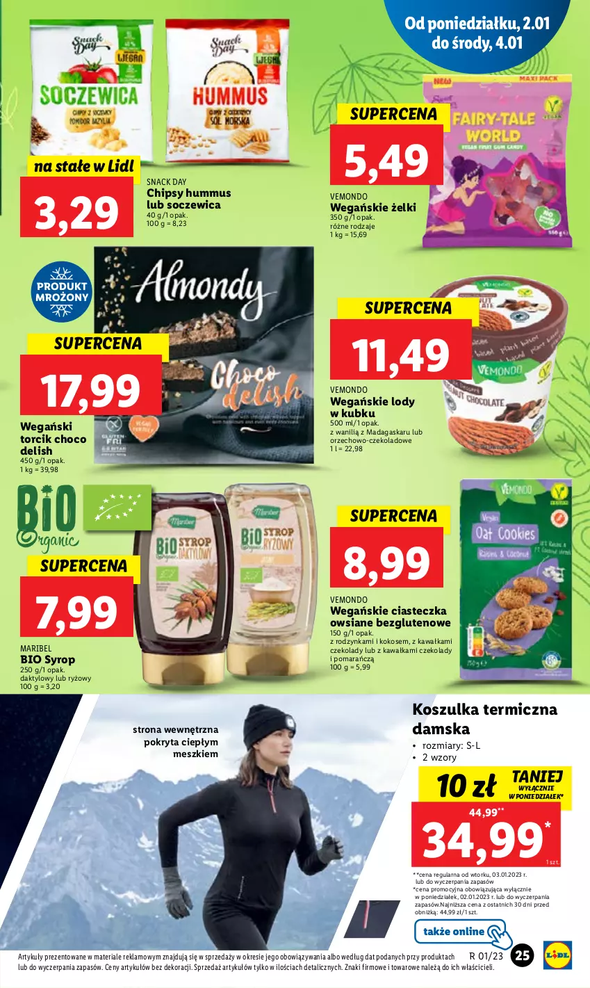 Gazetka promocyjna Lidl - GAZETKA - ważna 02.01 do 04.01.2023 - strona 29 - produkty: Chipsy, Hummus, Kawa, Kokos, Kosz, Koszulka, Lody, Mus, Ryż, Syrop