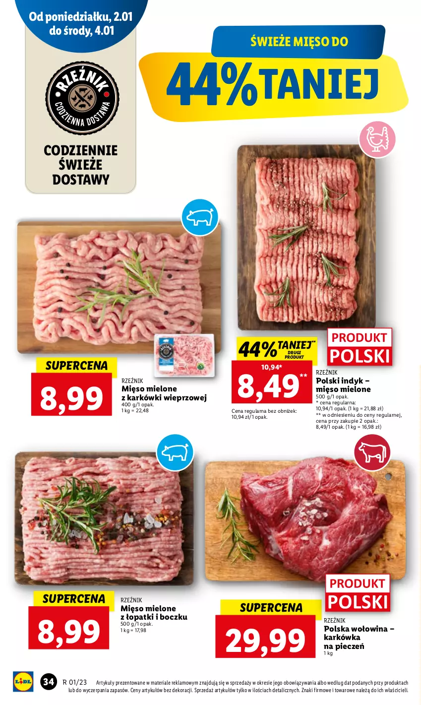 Gazetka promocyjna Lidl - GAZETKA - ważna 02.01 do 04.01.2023 - strona 38 - produkty: Mięso, Mięso mielone, Piec, Wołowina