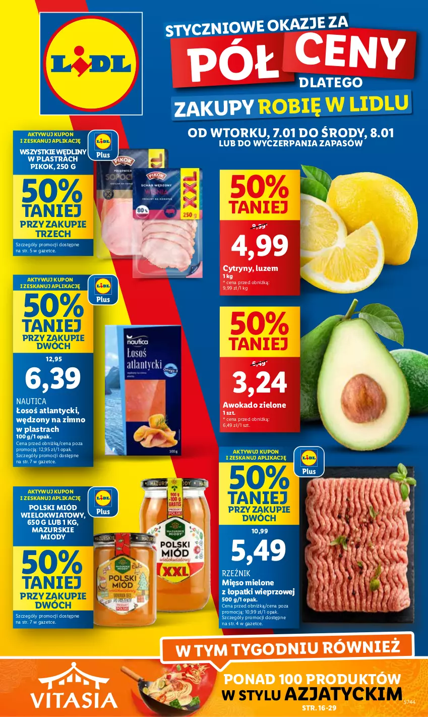 Gazetka promocyjna Lidl - GAZETKA - ważna 07.01 do 08.01.2025 - strona 1 - produkty: Cytryny, Mięso, Mięso mielone, Mięso mielone z łopatki wieprzowej, Miód, PIKOK