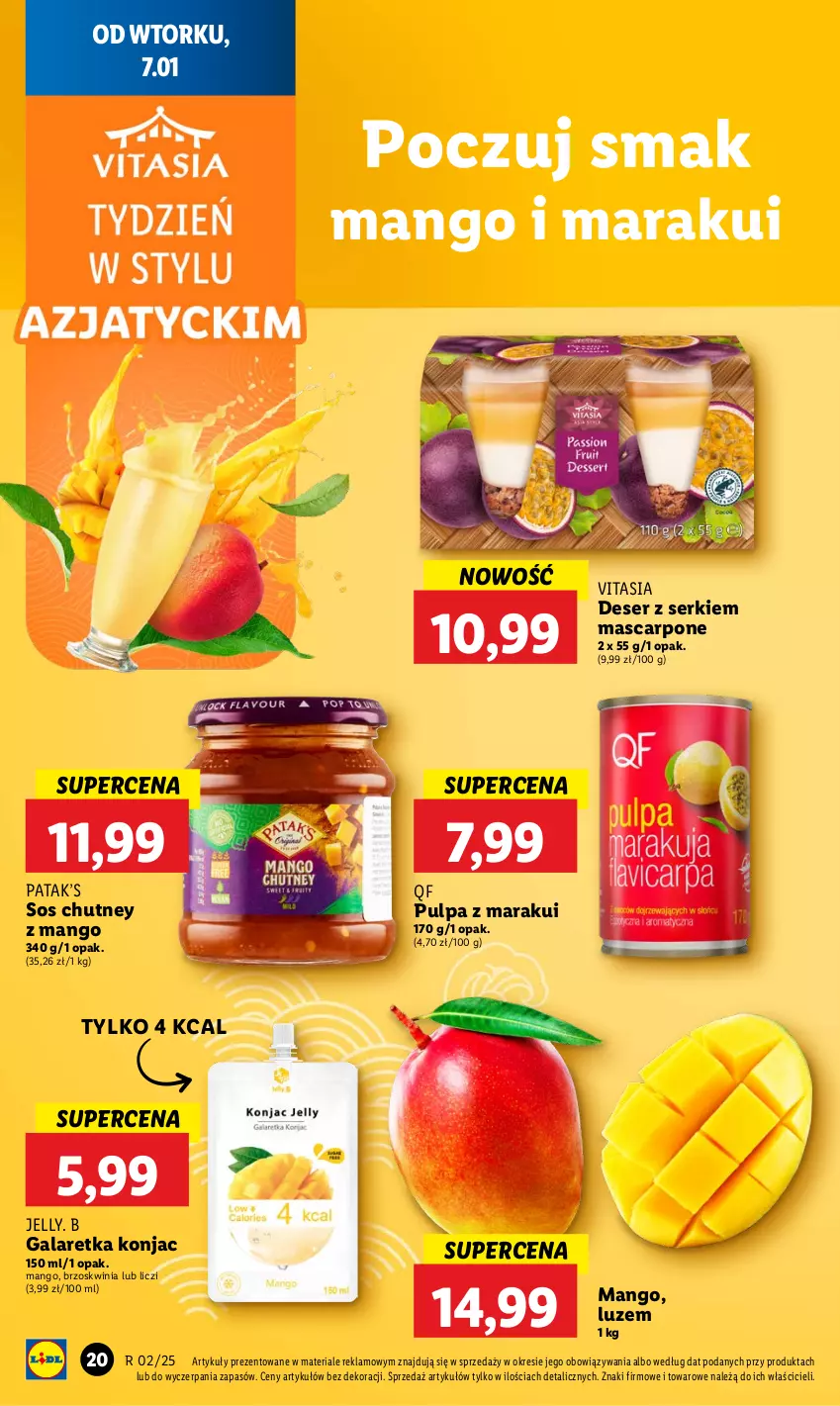 Gazetka promocyjna Lidl - GAZETKA - ważna 07.01 do 08.01.2025 - strona 24 - produkty: Deser, Gala, Galaretka, Liczi, Mango, Mascarpone, Ser, Sos