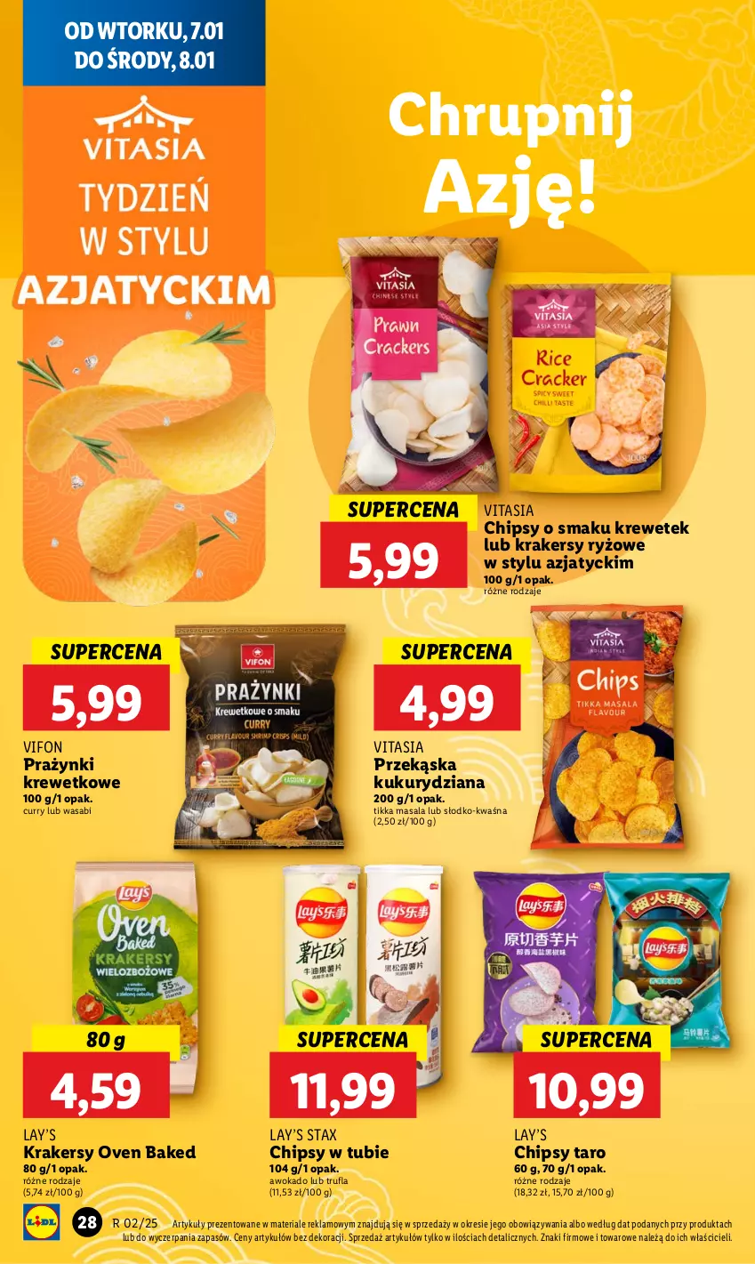 Gazetka promocyjna Lidl - GAZETKA - ważna 07.01 do 08.01.2025 - strona 32 - produkty: Chipsy, Krakersy, Lay’s, Ryż, Wasa