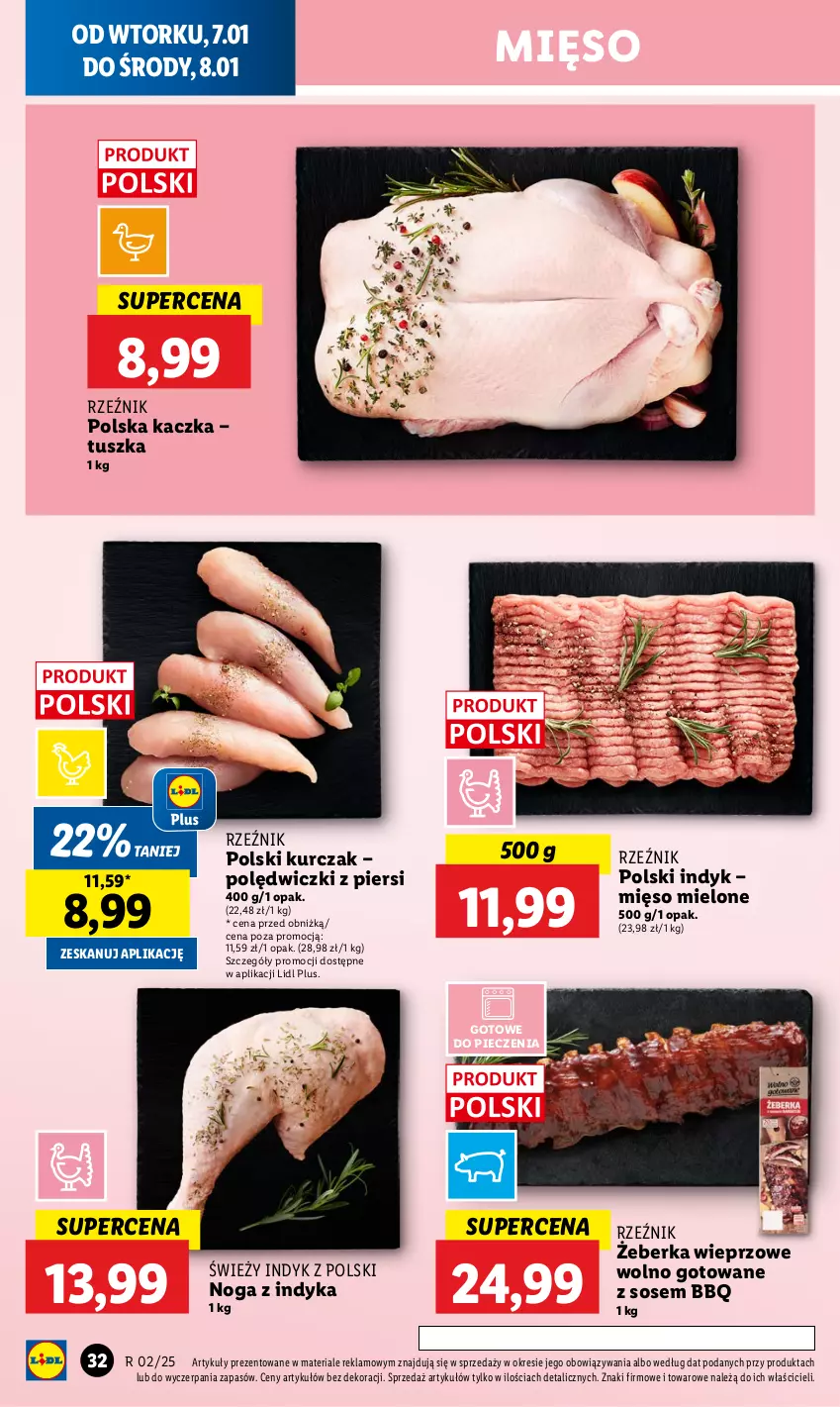 Gazetka promocyjna Lidl - GAZETKA - ważna 07.01 do 08.01.2025 - strona 36 - produkty: Kaczka, Kurczak, Mięso, Mięso mielone, Piec, Sos, Tusz