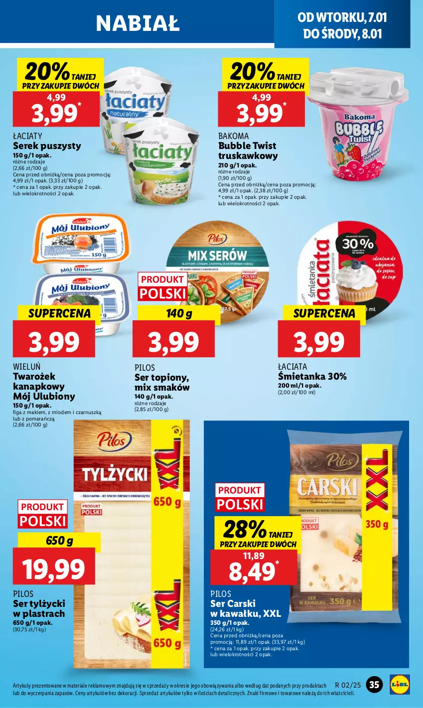 Gazetka promocyjna Lidl - GAZETKA - ważna 07.01 do 08.01.2025 - strona 39 - produkty: Bakoma, Cars, Kawa, Pilos, Ser, Ser topiony, Ser tylżycki, Serek, Serek puszysty, Top