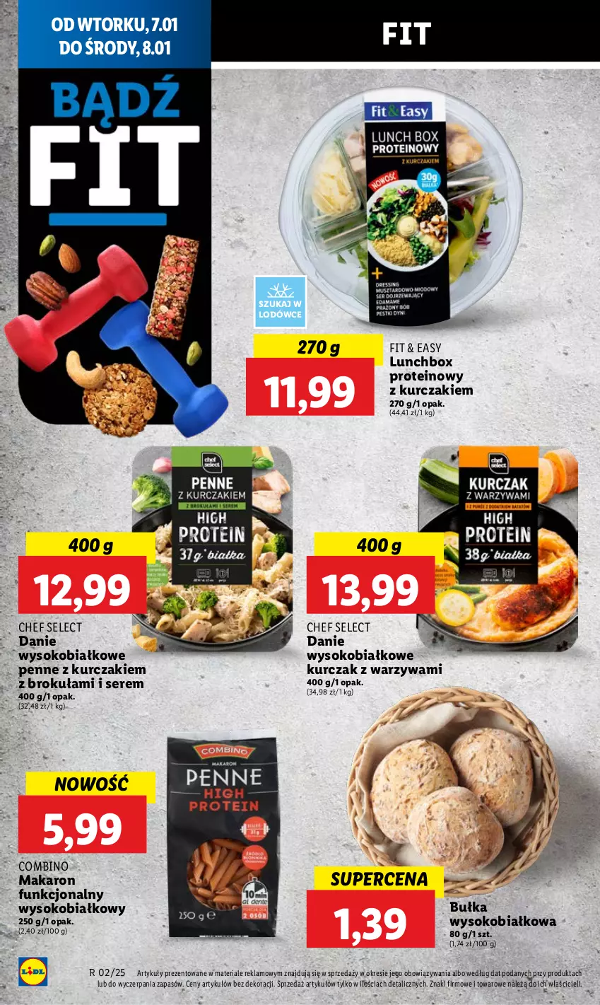 Gazetka promocyjna Lidl - GAZETKA - ważna 07.01 do 08.01.2025 - strona 44 - produkty: Bułka, Kurczak, Makaron, Penne, Ser, Sok, Warzywa